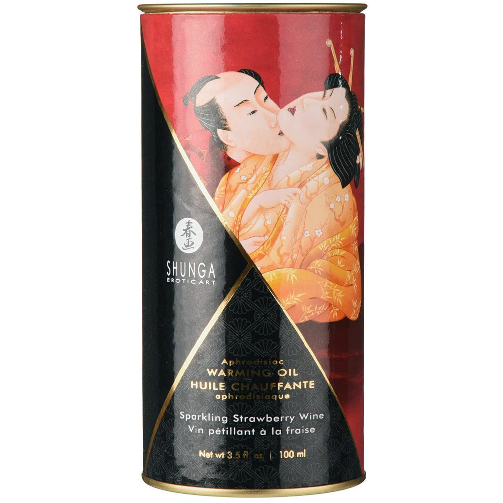 Shunga Aphrodisiac Warming Oil - Sparkling Strawberry Wine 3.5oz