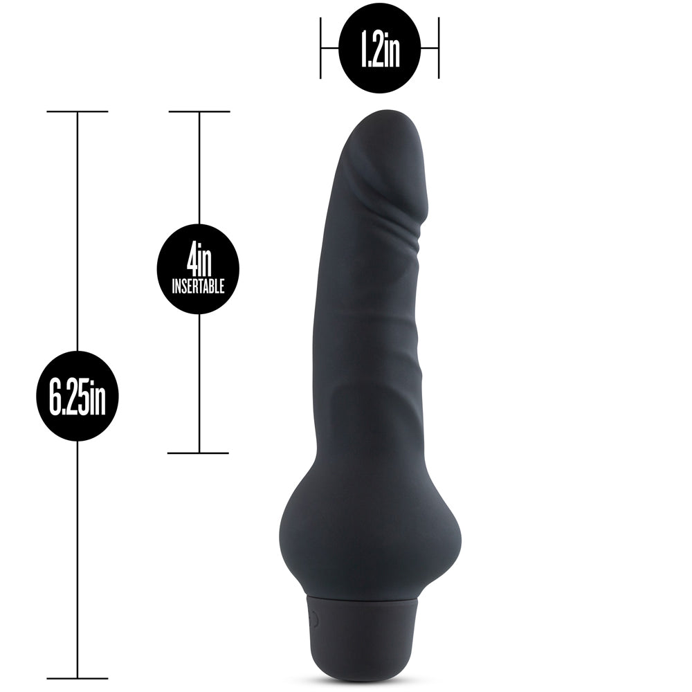Blush Novelties - Silicone Willy's Cowboy Vibrating Dildo - 6.25" Black