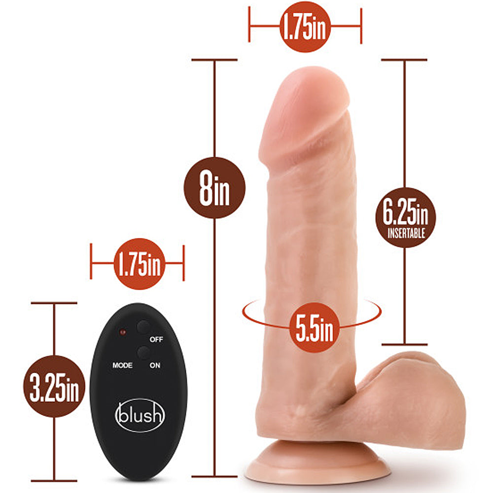 Blush Novelties - Silicone Willy' 10 Function Wireless Remote Silicone Dildo - 8" Vanilla
