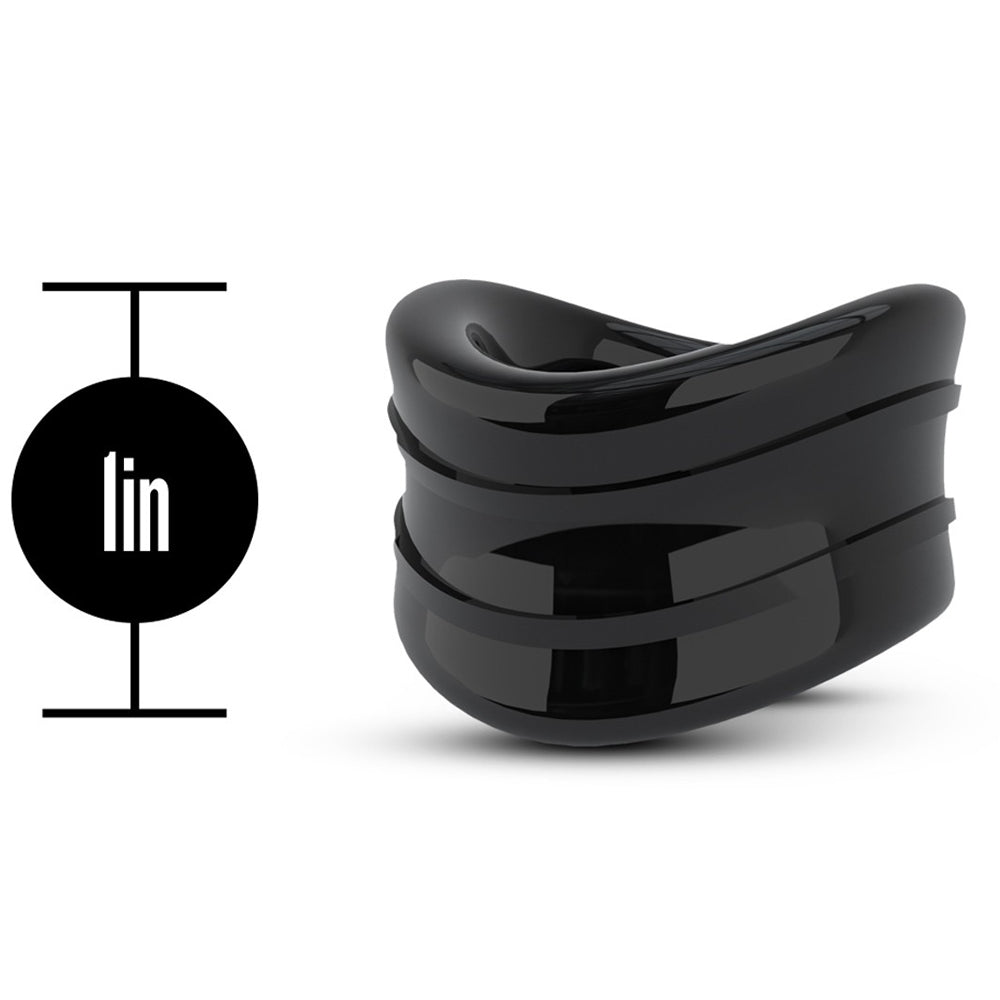 Stay Hard Beef Ball Stretcher Snug - 1" Black