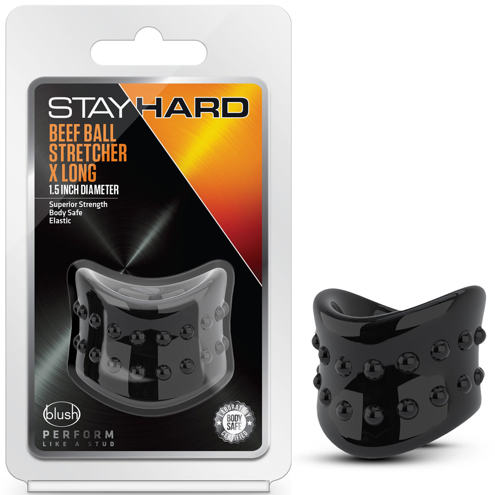 Stay Hard Beef Ball Stretcher X Long - 1.5" Black