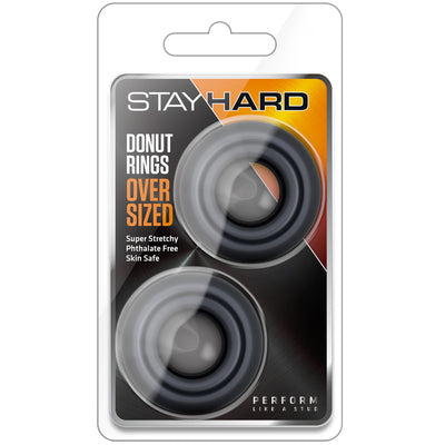 Blush Novelties - Stay Hard Donut Rings Oversized - 2Pk Black