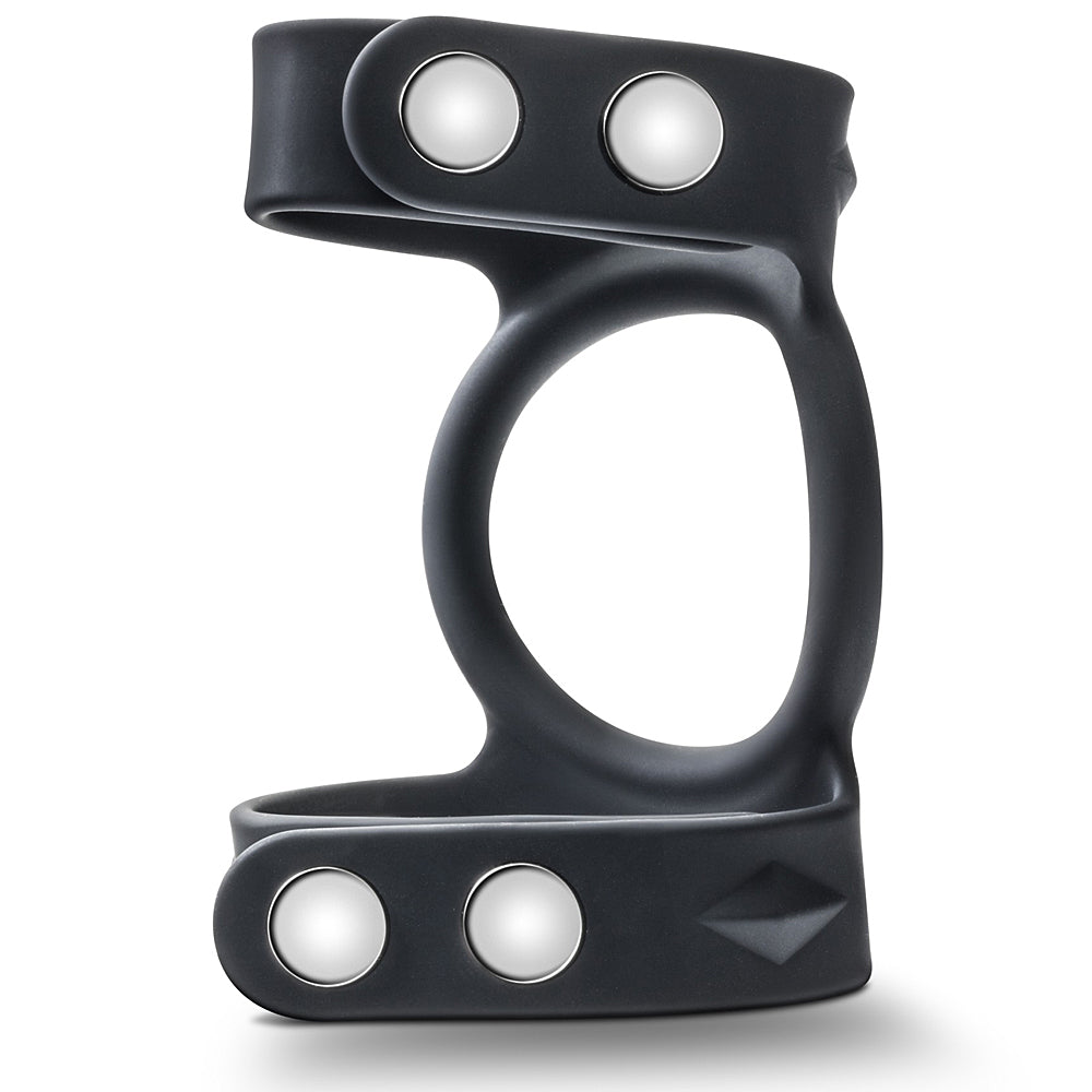 Blush Novelties - Performance VS8 Silicone Double Cock & Ball Strap - Black