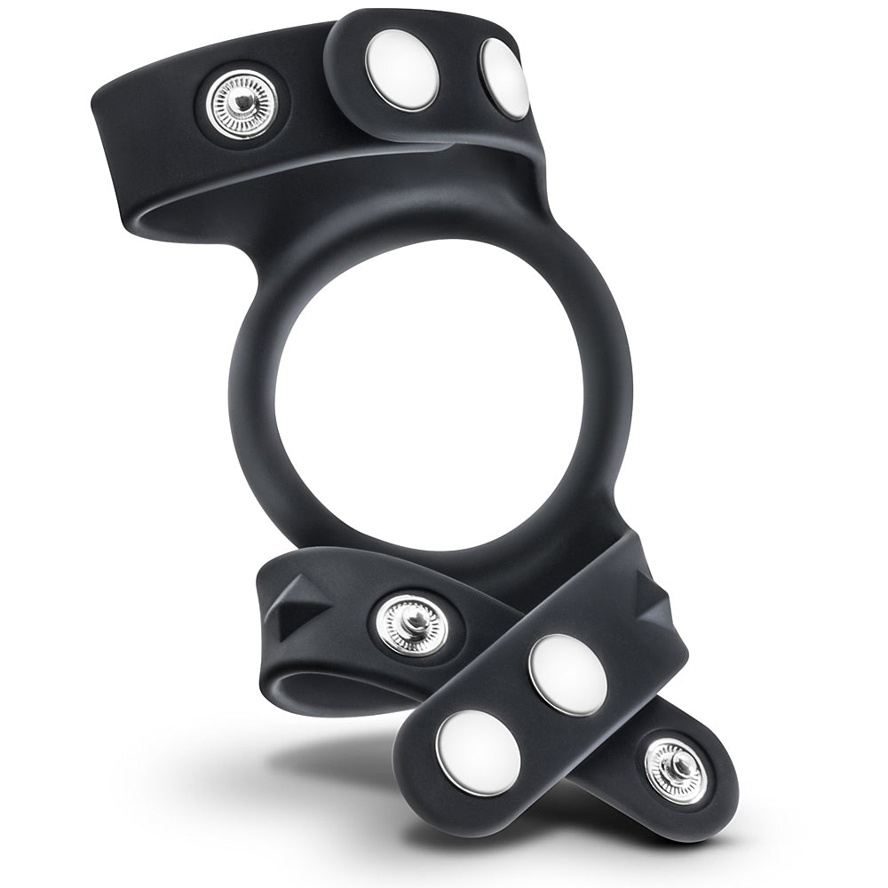 Blush Novelties - Performance VS8 Silicone Double Cock & Ball Strap - Black