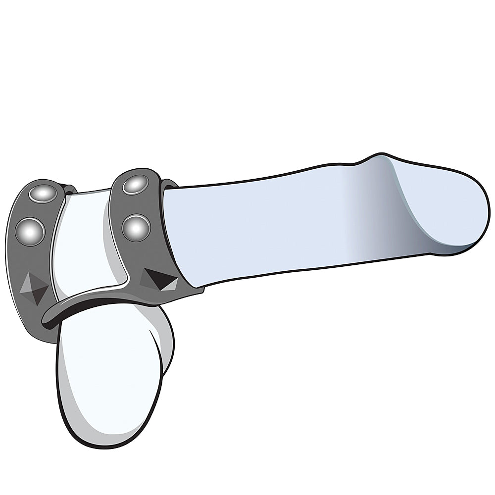 Blush Novelties - Performance VS8 Silicone Double Cock & Ball Strap - Black