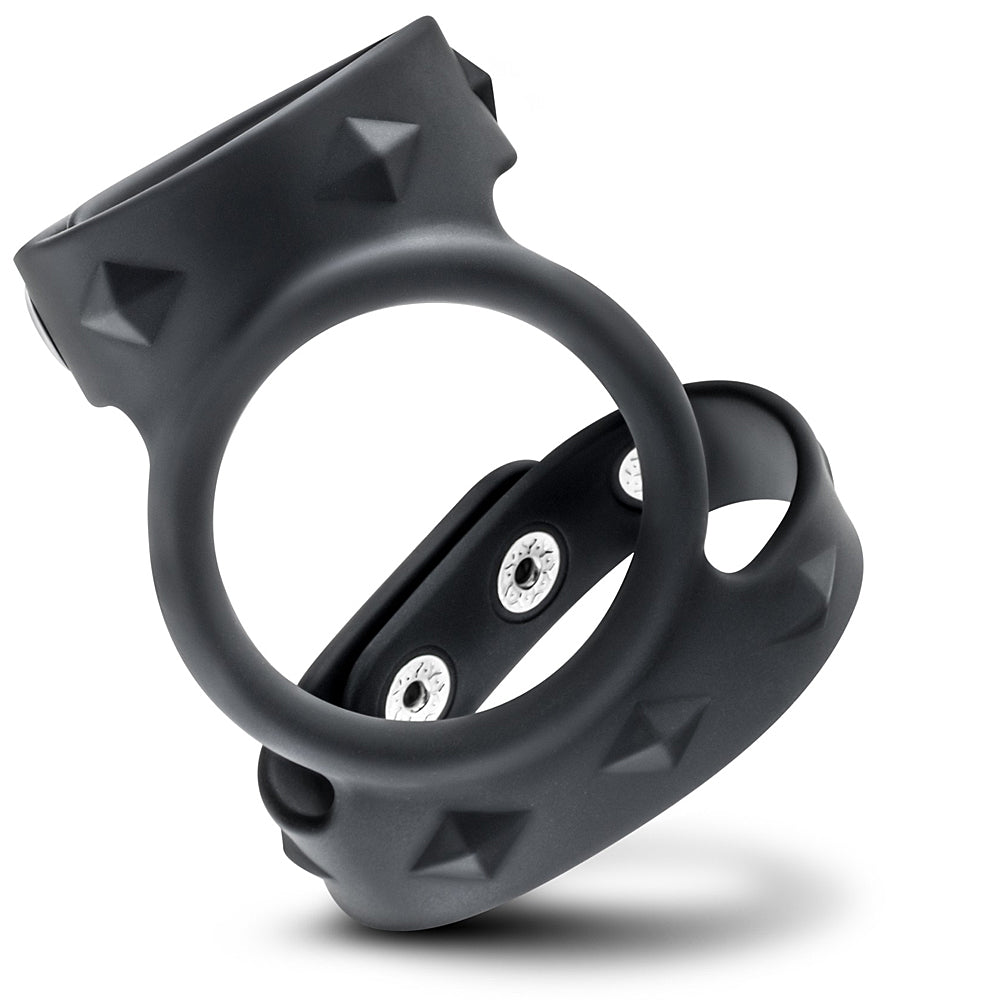 Blush Novelties - Performance VS8 Silicone Double Cock & Ball Strap - Black