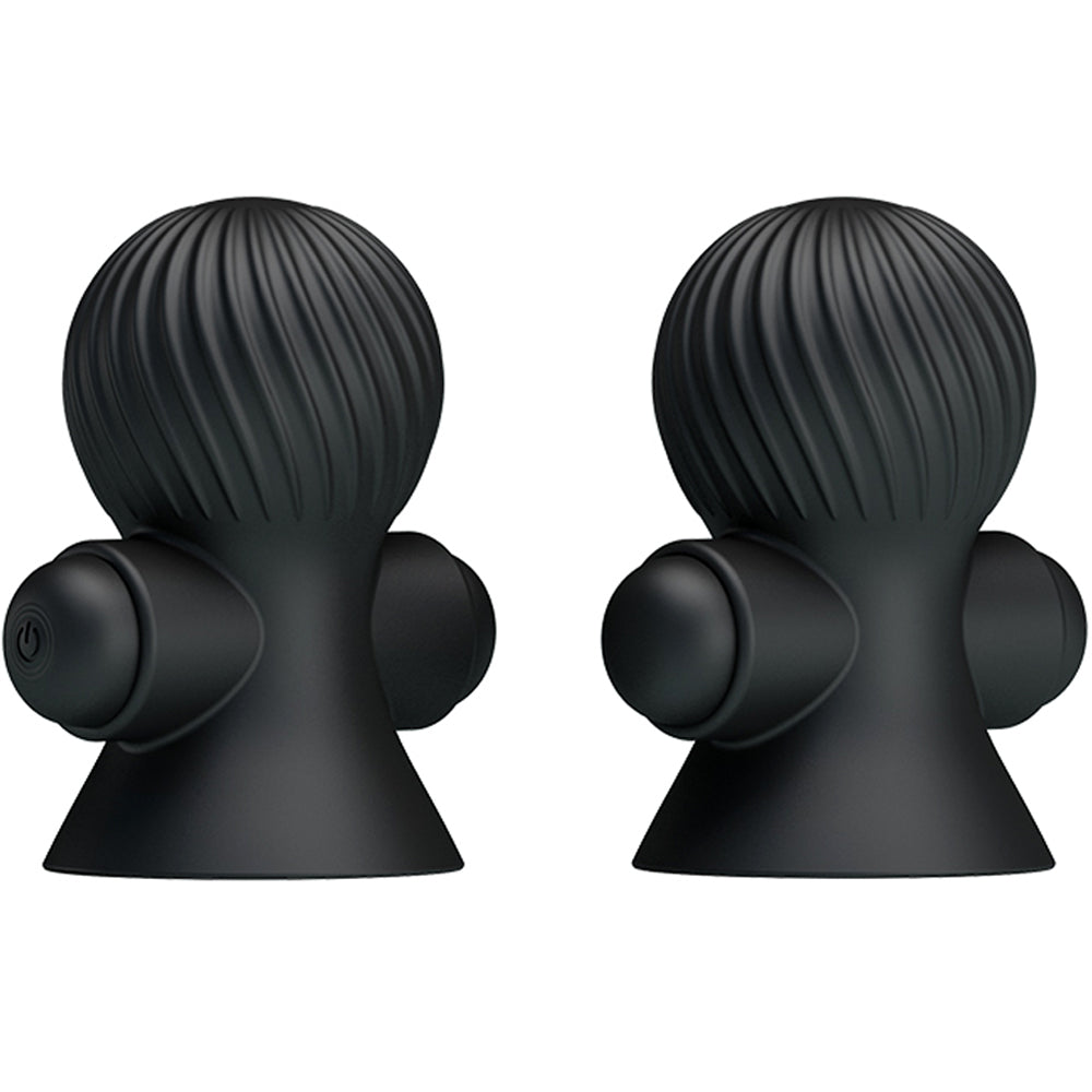 Vibrating Nipple Suckers - Black