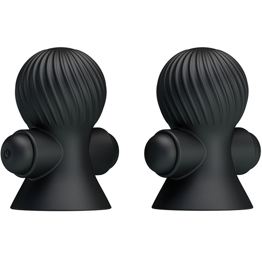 Vibrating Nipple Suckers - Black