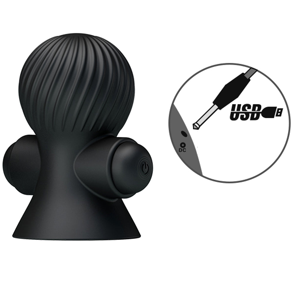 Vibrating Nipple Suckers - Black