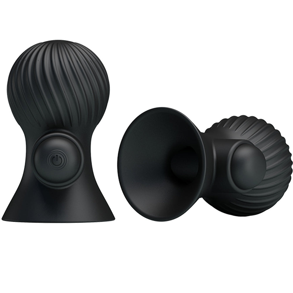 Vibrating Nipple Suckers - Black