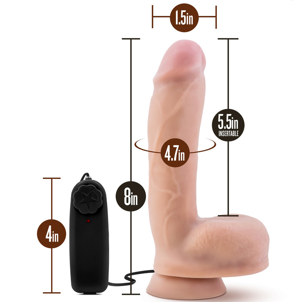 Blush Novelties - X5 Plus King Dong Vibrating Cock 8" - Vanilla