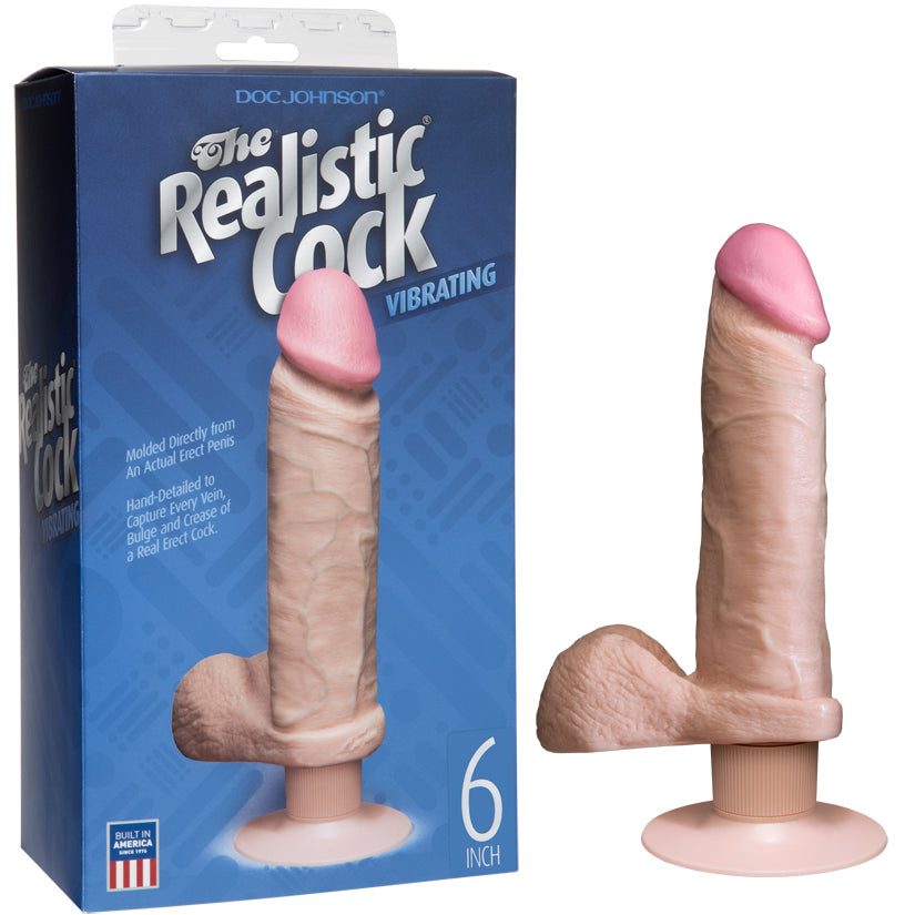 The Realistic Cock Vibrating 6” - White