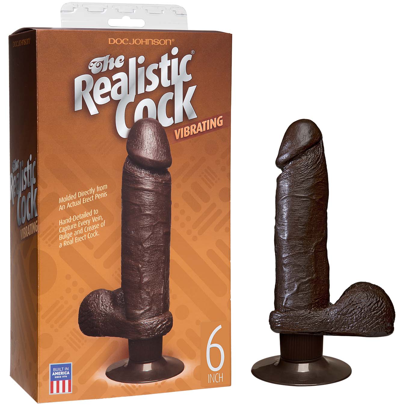 The Realistic Cock Vibrating 6” - Black