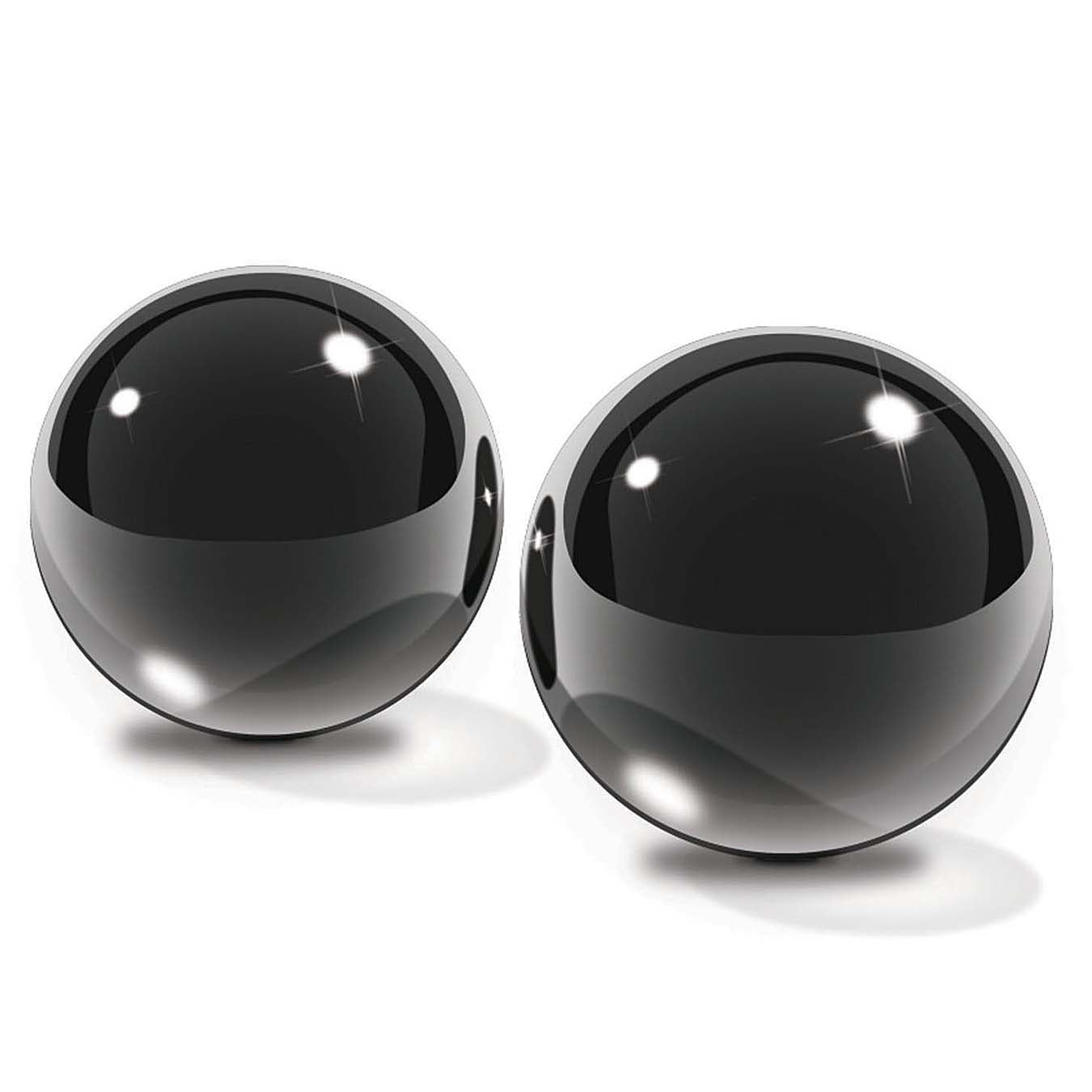 Fetish Fantasy Series Limited Edition Medium Black Glass Ben-Wa Balls - Godfather Adult Sex and Pleasure Toys
