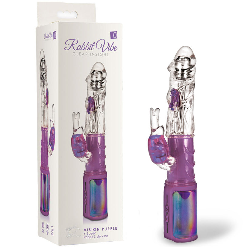 Rabbit Vibe Clear Insight-Vision Purple - Godfather Adult Sex and Pleasure Toys