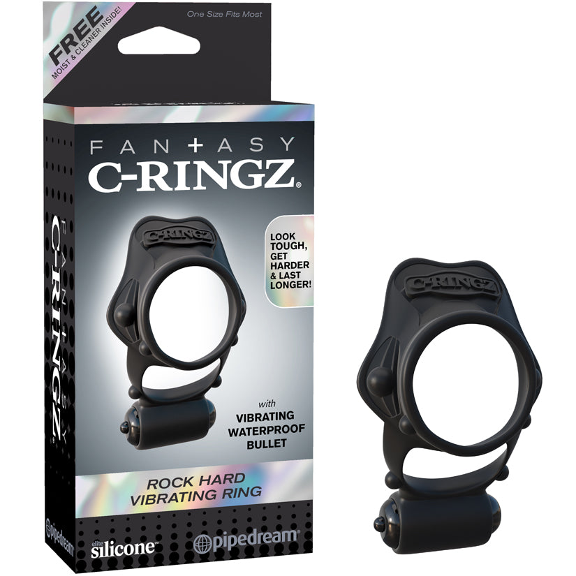 Fantasy C-Ringz Rock Hard Vibrating Ring - Black - Godfather Adult Sex and Pleasure Toys