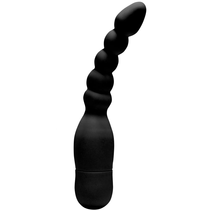 Aggress Vibrating Silicone Butt Plug - Black