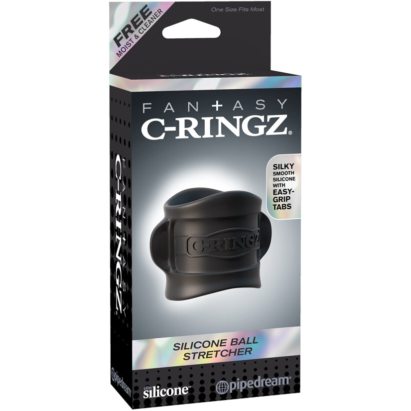 Fantasy C-Ringz Silicone Ball Stretcher Black - Godfather Adult Sex and Pleasure Toys