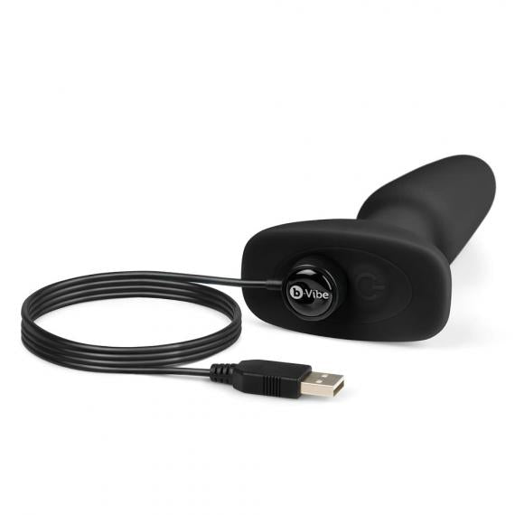 B-Vibe Rimming Plug 2-Black - Godfather Adult Sex and Pleasure Toys