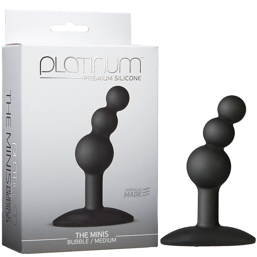 Platinum Premium Silicone - The Mini's Bubble Medium - Black - Godfather Adult Sex and Pleasure Toys