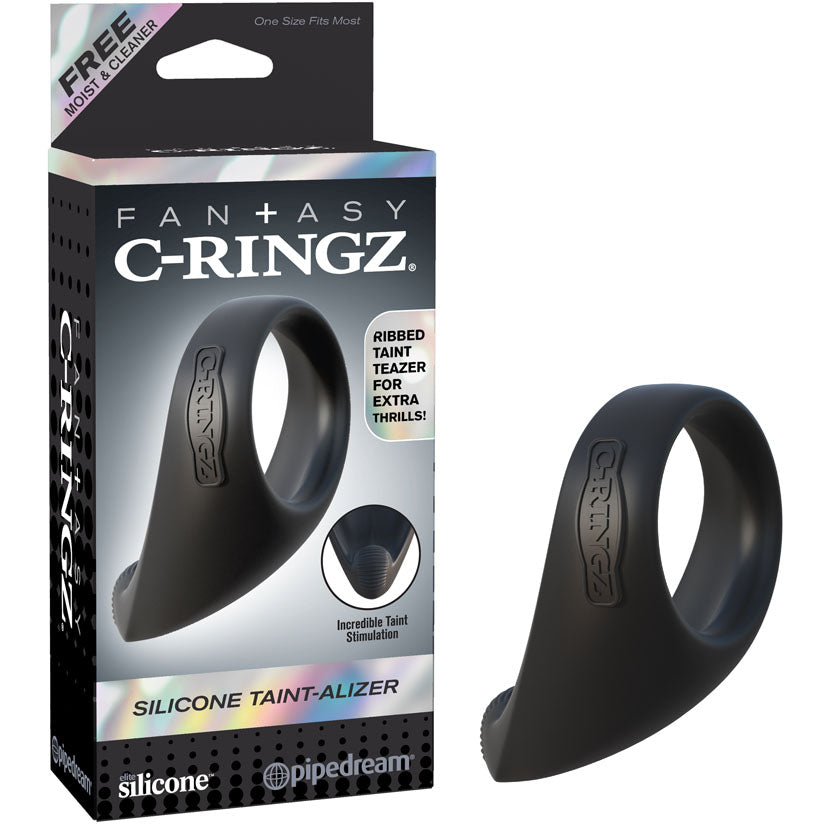 Fantasy C-Ringz Silicone Taint-Alizer Black - Godfather Adult Sex and Pleasure Toys