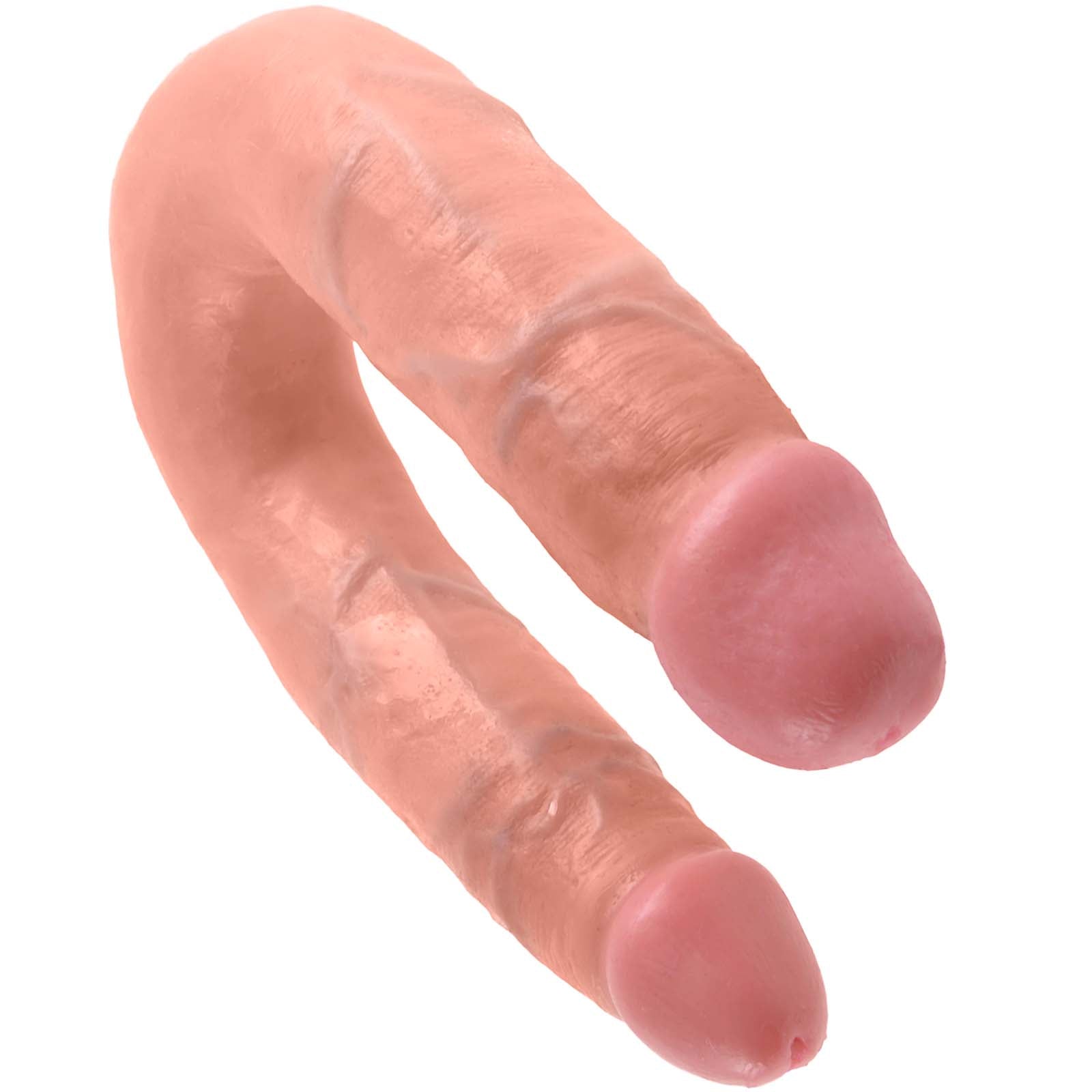 King Cock U-Shaped Medium Double Trouble - Flesh - Godfather Adult Sex and Pleasure Toys