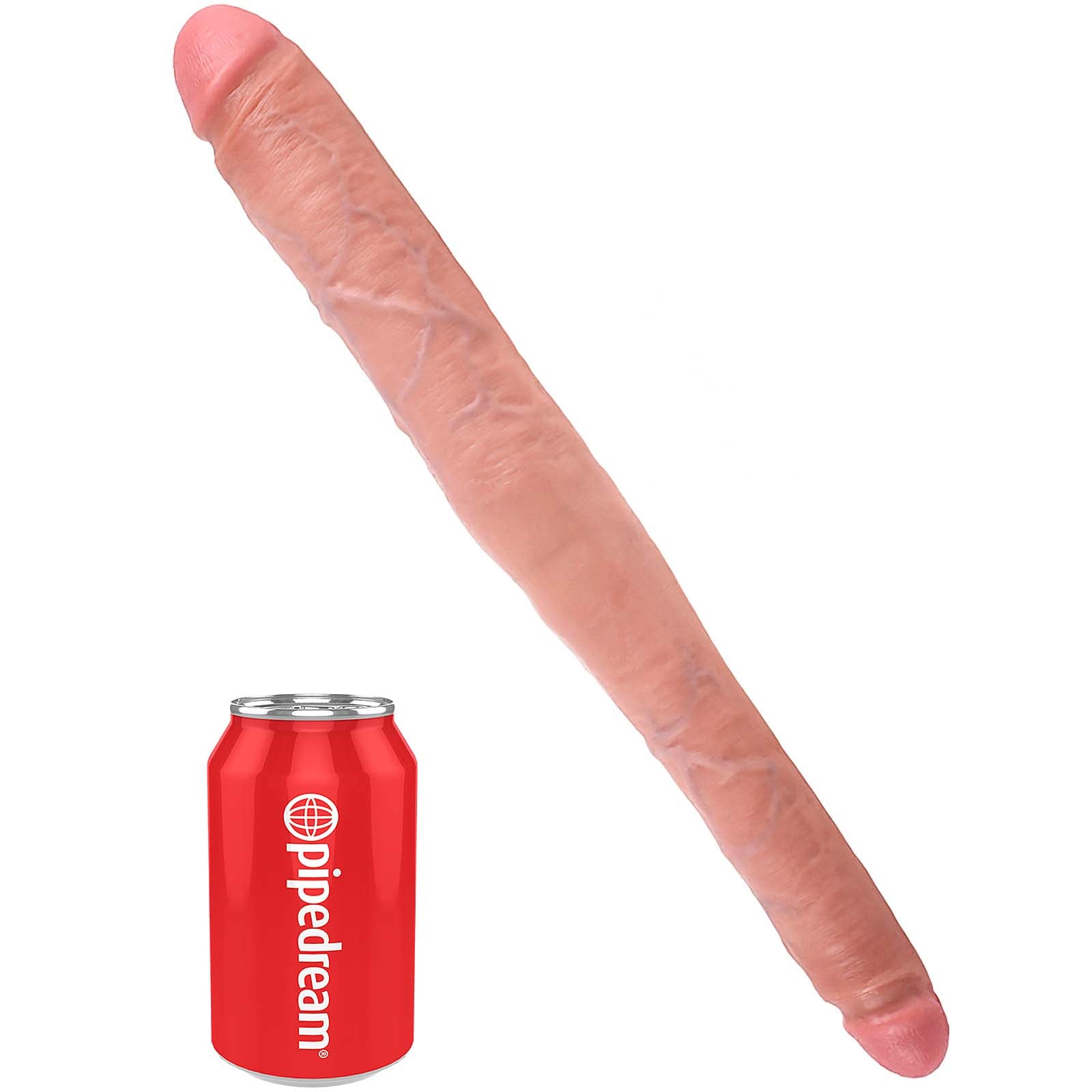 King Cock 16" Tapered Double Dildo - Flesh - Godfather Adult Sex and Pleasure Toys