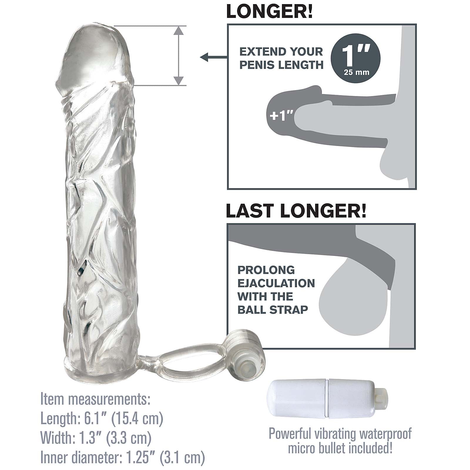 Fantasy X-tensions Vibrating Super Sleeve - Godfather Adult Sex and Pleasure Toys