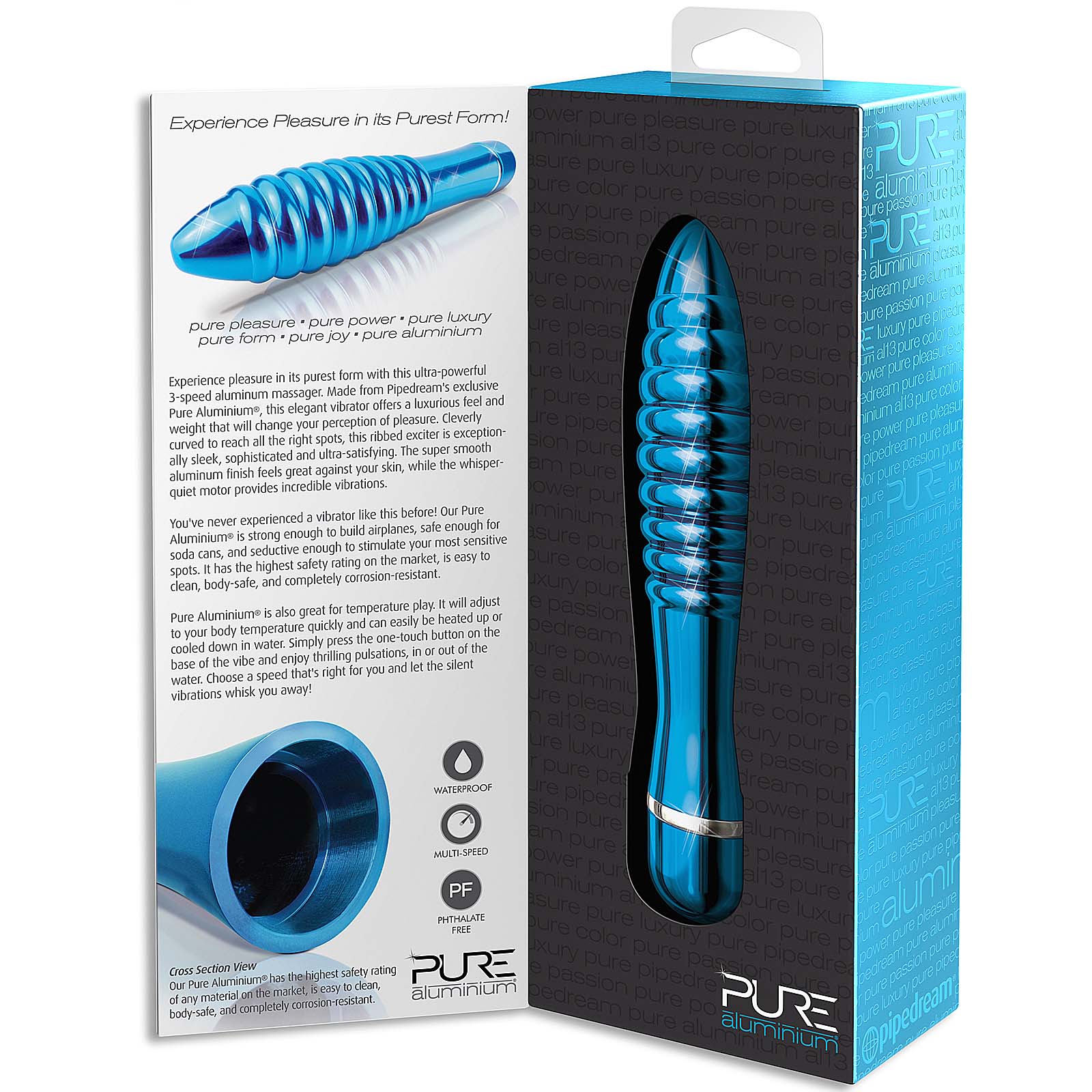 Pure Aluminium Large-Blue - Godfather Adult Sex and Pleasure Toys