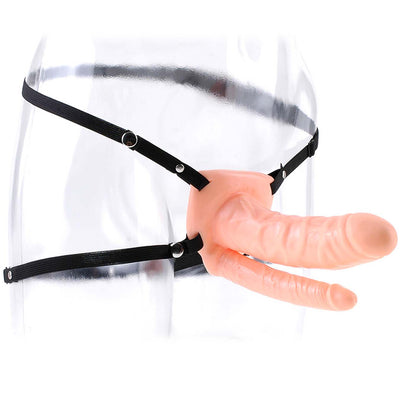 Fetish Fantasy Series 6" Double Penetrator Hollow Strap-On - Godfather Adult Sex and Pleasure Toys