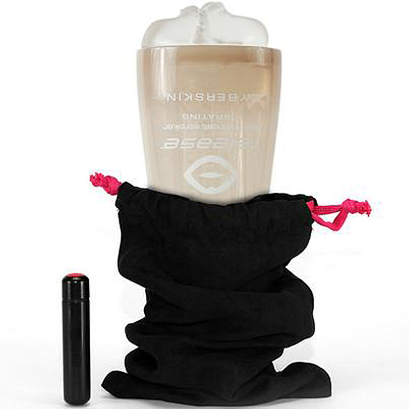 CyberSkin Vibrating Deep Throat Stroker Clear - Godfather Adult Sex and Pleasure Toys