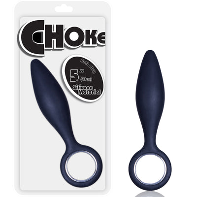 Choke 5" Silicone Butt Plug - Black - Godfather Adult Sex and Pleasure Toys