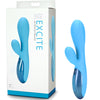 UltraZone Excite 6X Rabbit Style Silicone Vibe - Blue - Godfather Adult Sex and Pleasure Toys