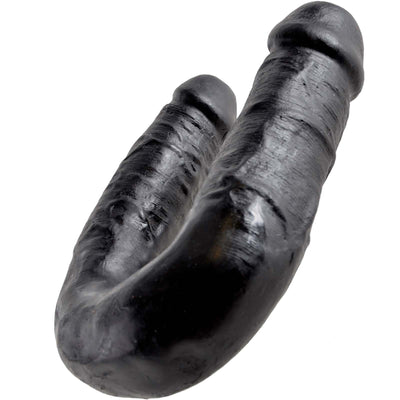 King Cock U-Shaped Medium Double Trouble - Black - Godfather Adult Sex and Pleasure Toys