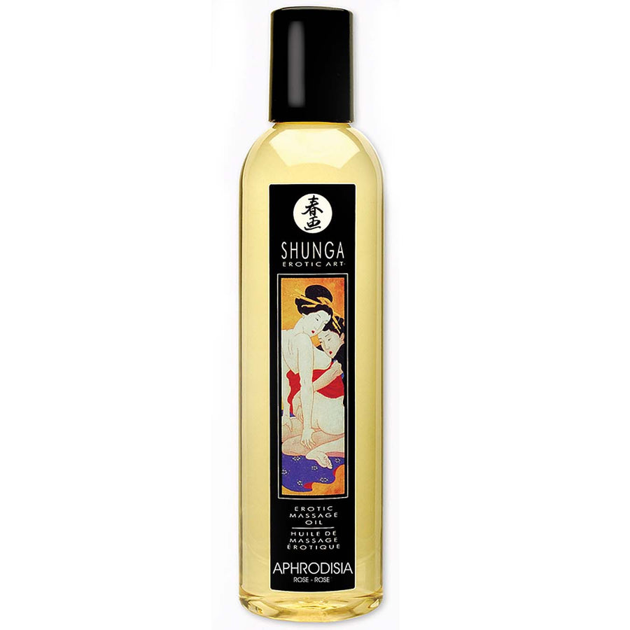 Shunga Erotic Massage Oil-Roses 8oz - Godfather Adult Sex and Pleasure Toys
