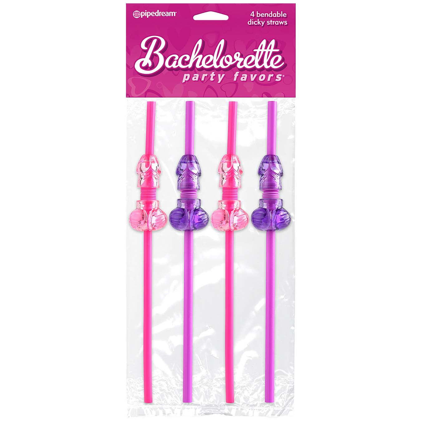 Bachelorette Party Bendable Dicky Straws 4 Pack