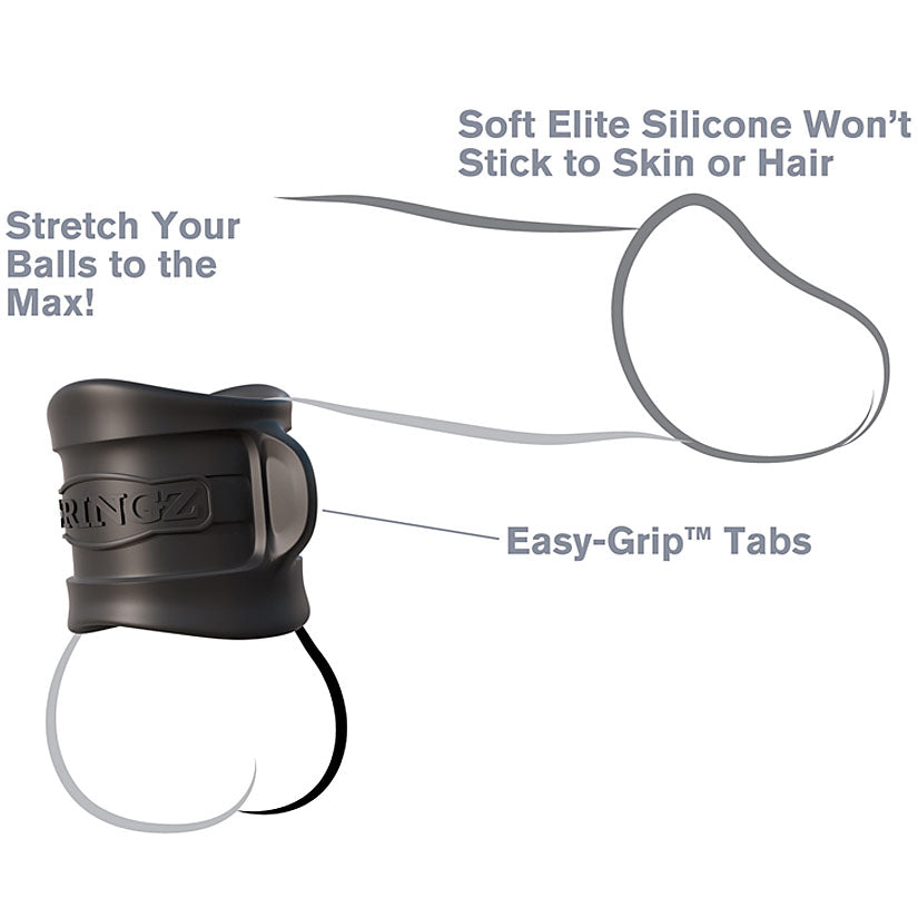 Fantasy C-Ringz Silicone Ball Stretcher Black - Godfather Adult Sex and Pleasure Toys