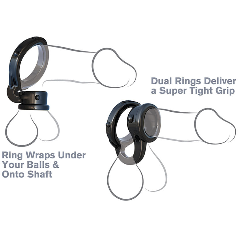 Fantasy C-Ringz Ironman Duo-Ring Black - Godfather Adult Sex and Pleasure Toys