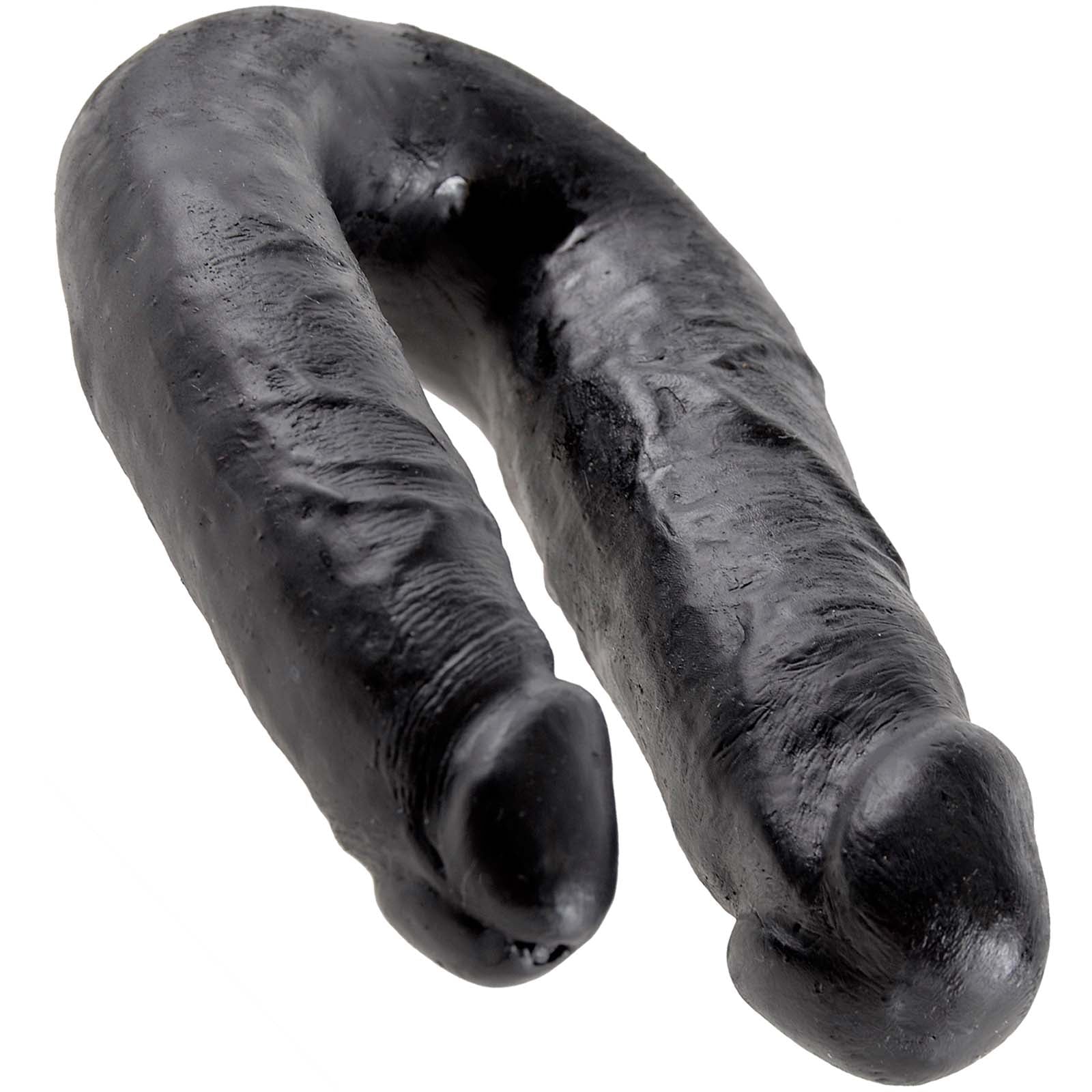 King Cock U-Shaped Medium Double Trouble - Black - Godfather Adult Sex and Pleasure Toys