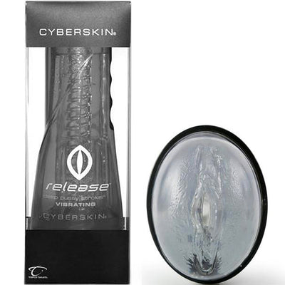 CyberSkin Vibrating Pussy Stroker Clear - Godfather Adult Sex and Pleasure Toys