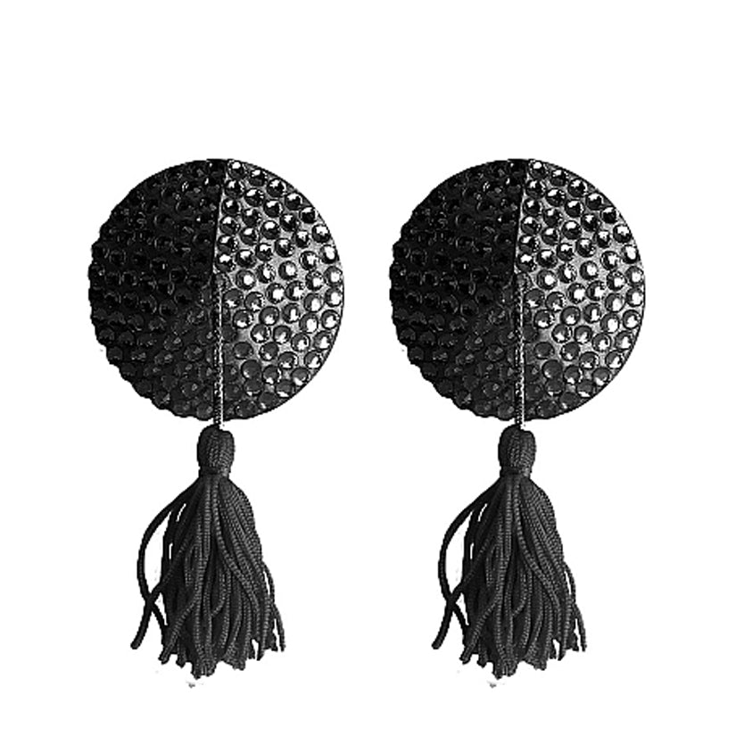 Ouch! Nipple Tassels Round-Black - Godfather Adult Sex and Pleasure Toys