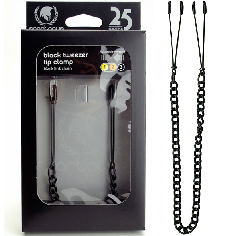 Spartacus Tweezer Clamp With Link Chain - Silver