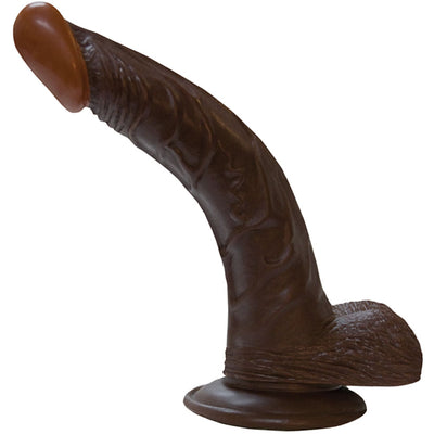 Afro American Whoppers Flexible Dong-Brown 8" - Godfather Adult Sex and Pleasure Toys