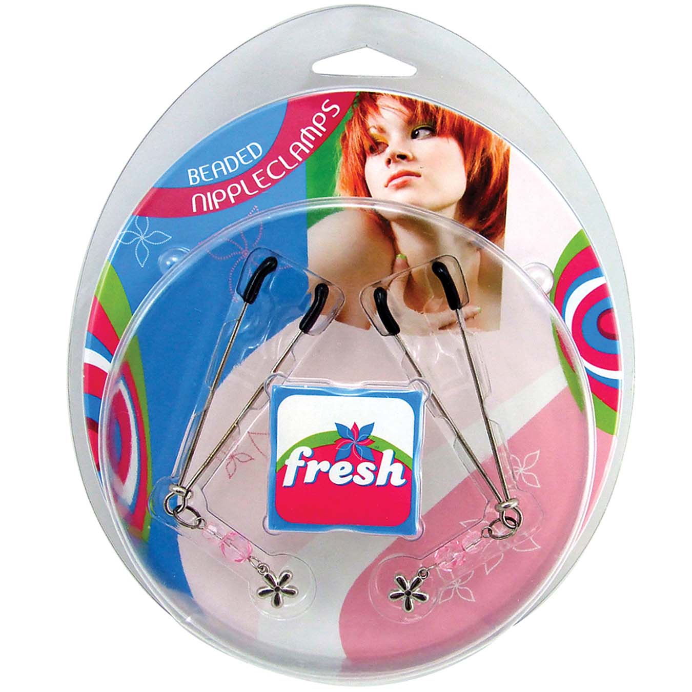 Fresh Beaded Nipple Clamps Flower-Pink - Godfather Adult Sex and Pleasure Toys