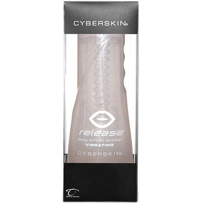 CyberSkin Vibrating Deep Throat Stroker Clear - Godfather Adult Sex and Pleasure Toys