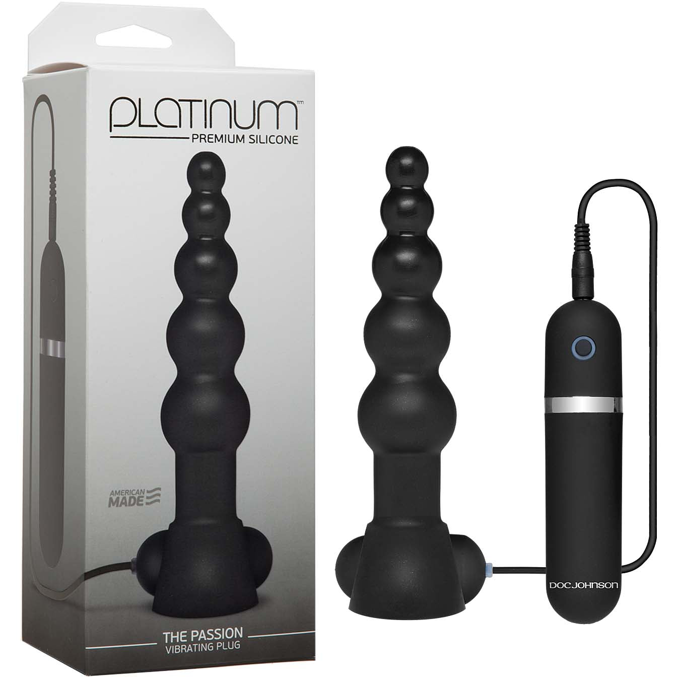 Platinum – The Passion Vibrating Plug – Black - Godfather Adult Sex and Pleasure Toys