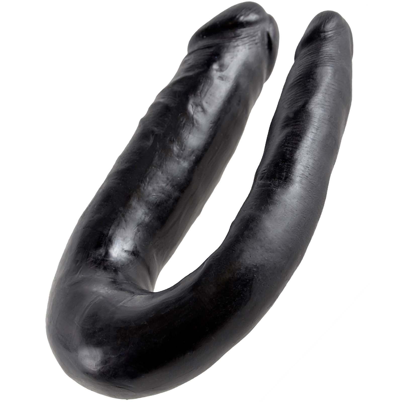 King Cock U-Shaped Small Double Trouble - Black - Godfather Adult Sex and Pleasure Toys