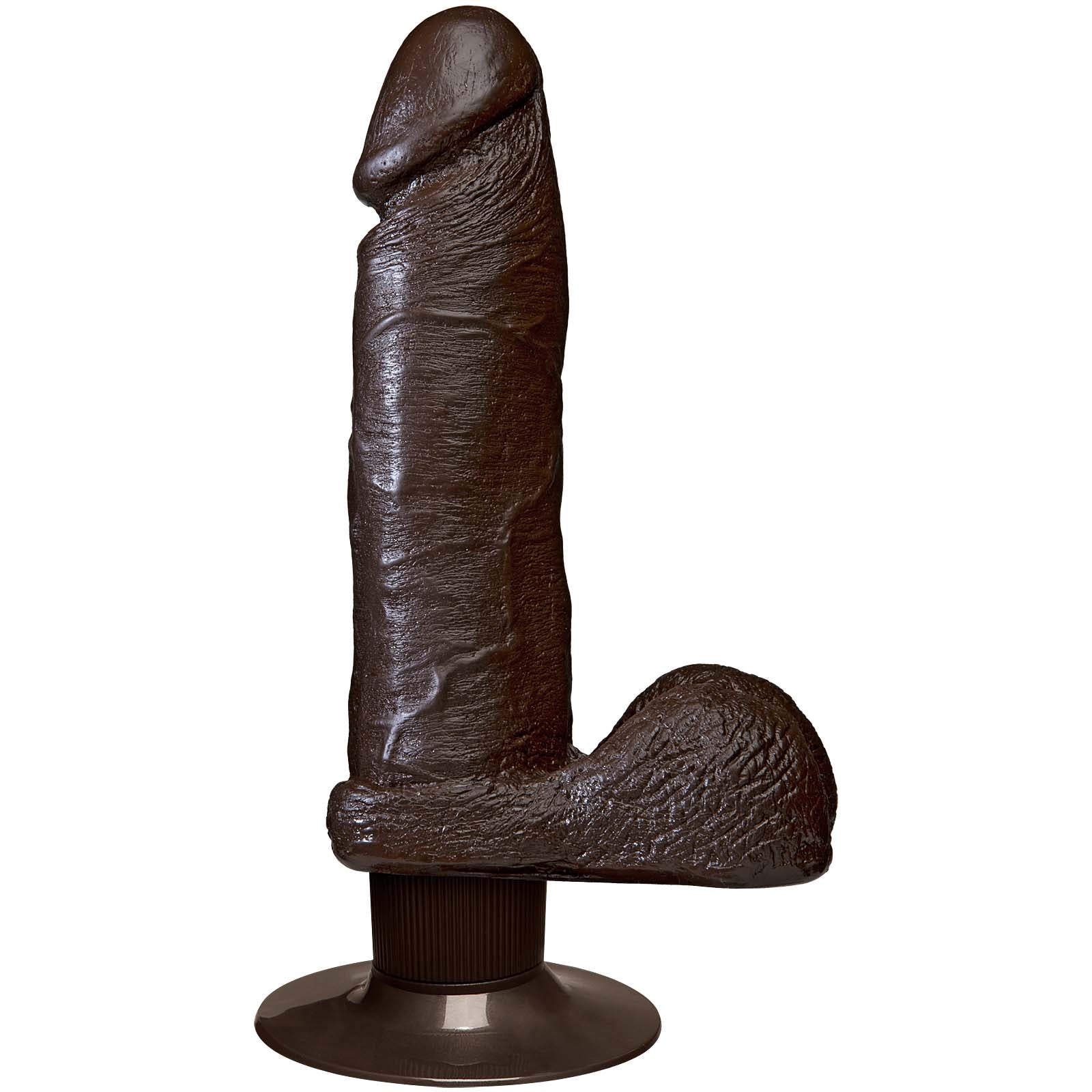 The Realistic Cock Vibrating 6” - Black - Godfather Adult Sex and Pleasure Toys