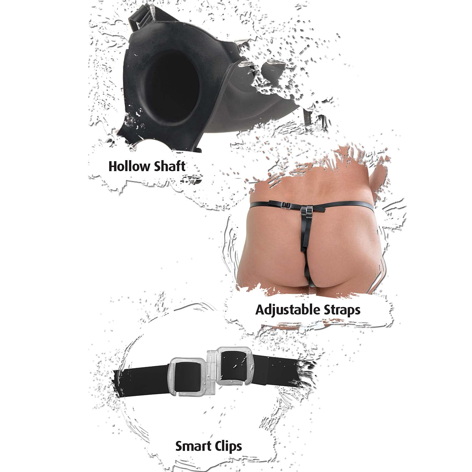 Fetish Fantasy Extreme 10" Vibrating Silicone Hollow Strap-On