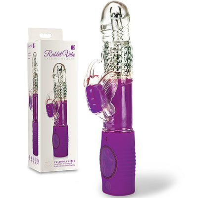 Rabbit Vibe Dazzling Delight Pulsing Purple (Rechargeable) - Godfather Adult Sex and Pleasure Toys